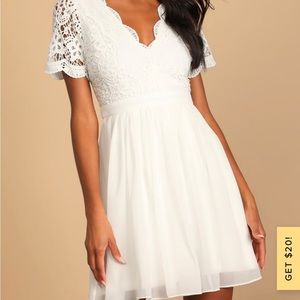 Lulu’s Angel In Disguise White Lace Skate Dress